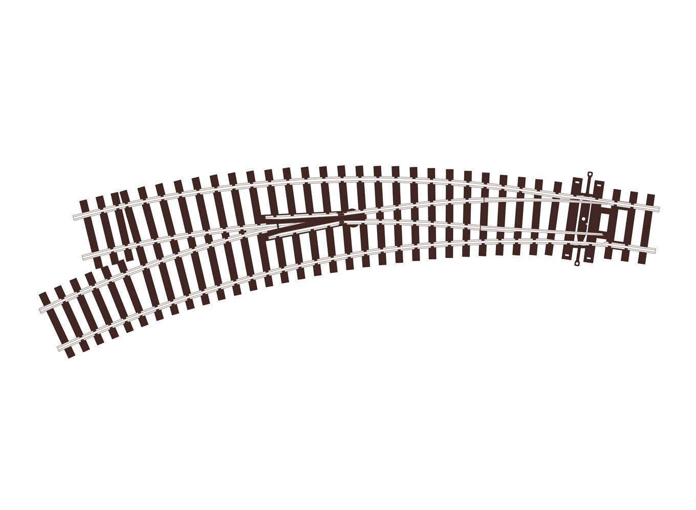 Curved Turnout, Small Radius, Left Hand