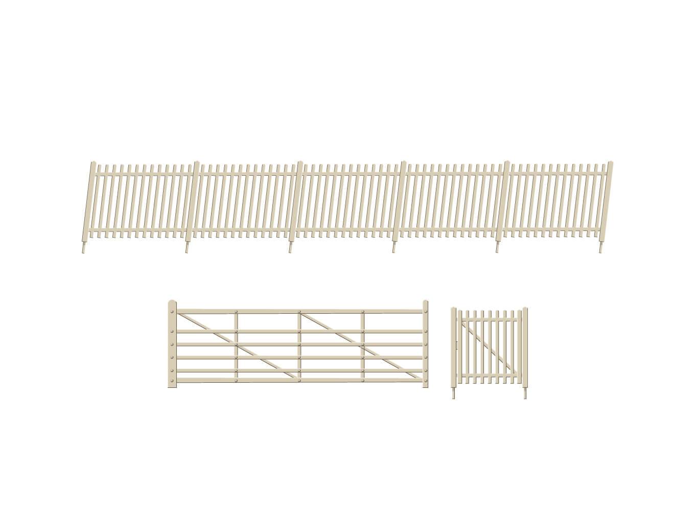SR Concrete Pale Fence Rampen und Tore