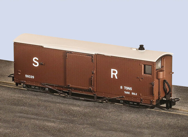 OO-9 Lynton & Barnstaple 8 Tonnen Bogie Goods Brake Van, SR, Braun, Nr. 50639, geschlossene Veranda