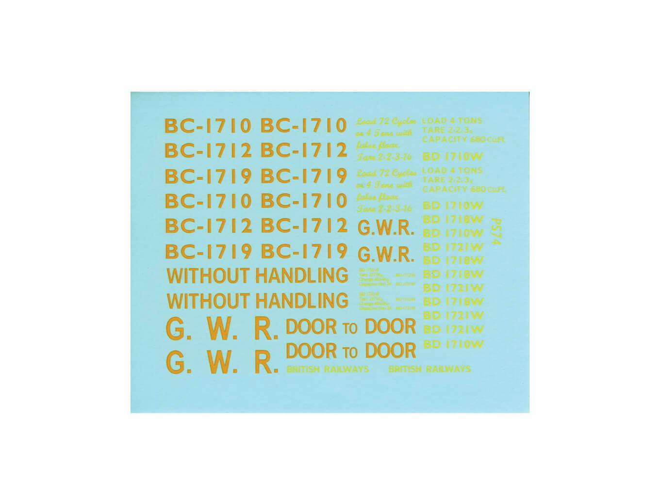 B' Container Transfers (Pressfix) GWR/BR