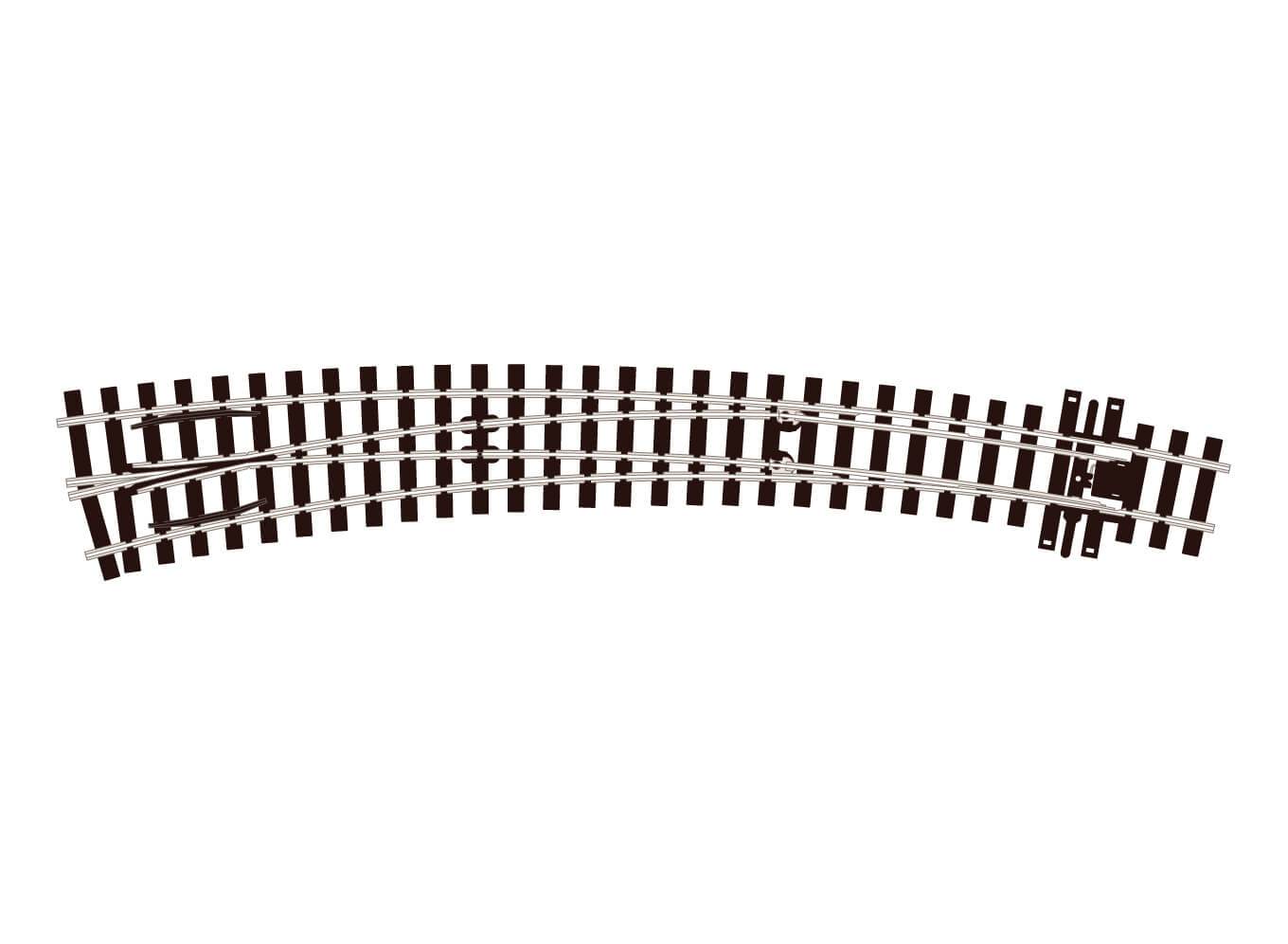 Curved Turnout, Large Radius, Left Hand
