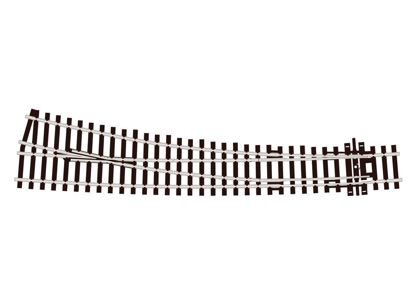 Curved Turnout, Large Radius, Right Hand