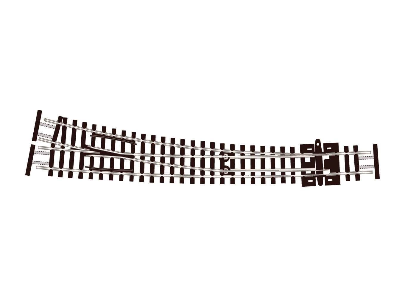 Curved Turnout, Large Radius, Right Hand