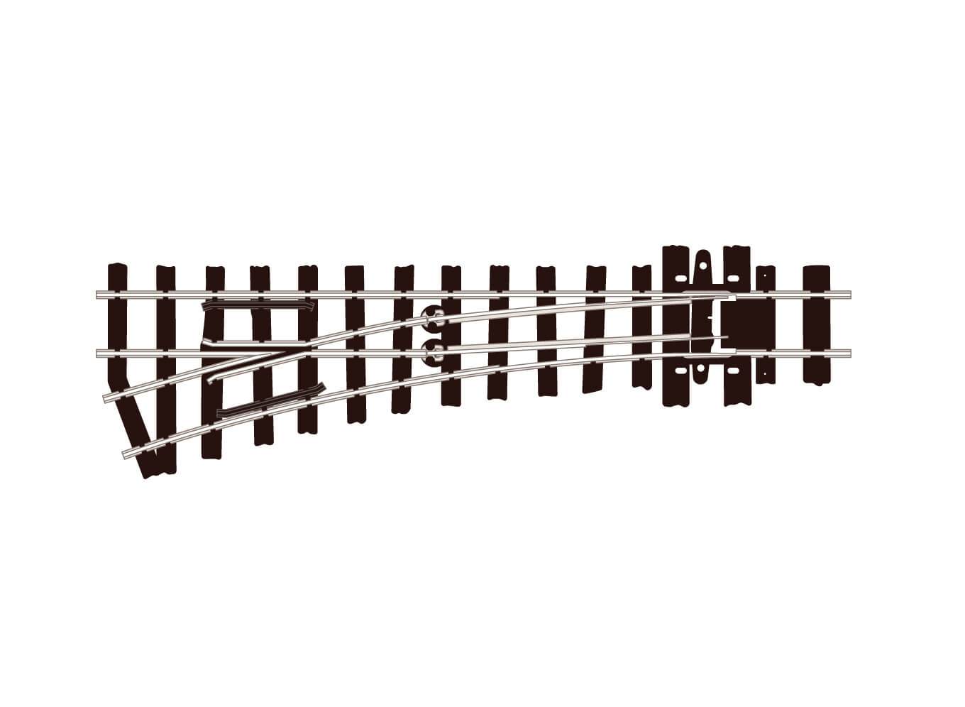 Turnout (Irregular Sleepers), Small Radius, Left Hand