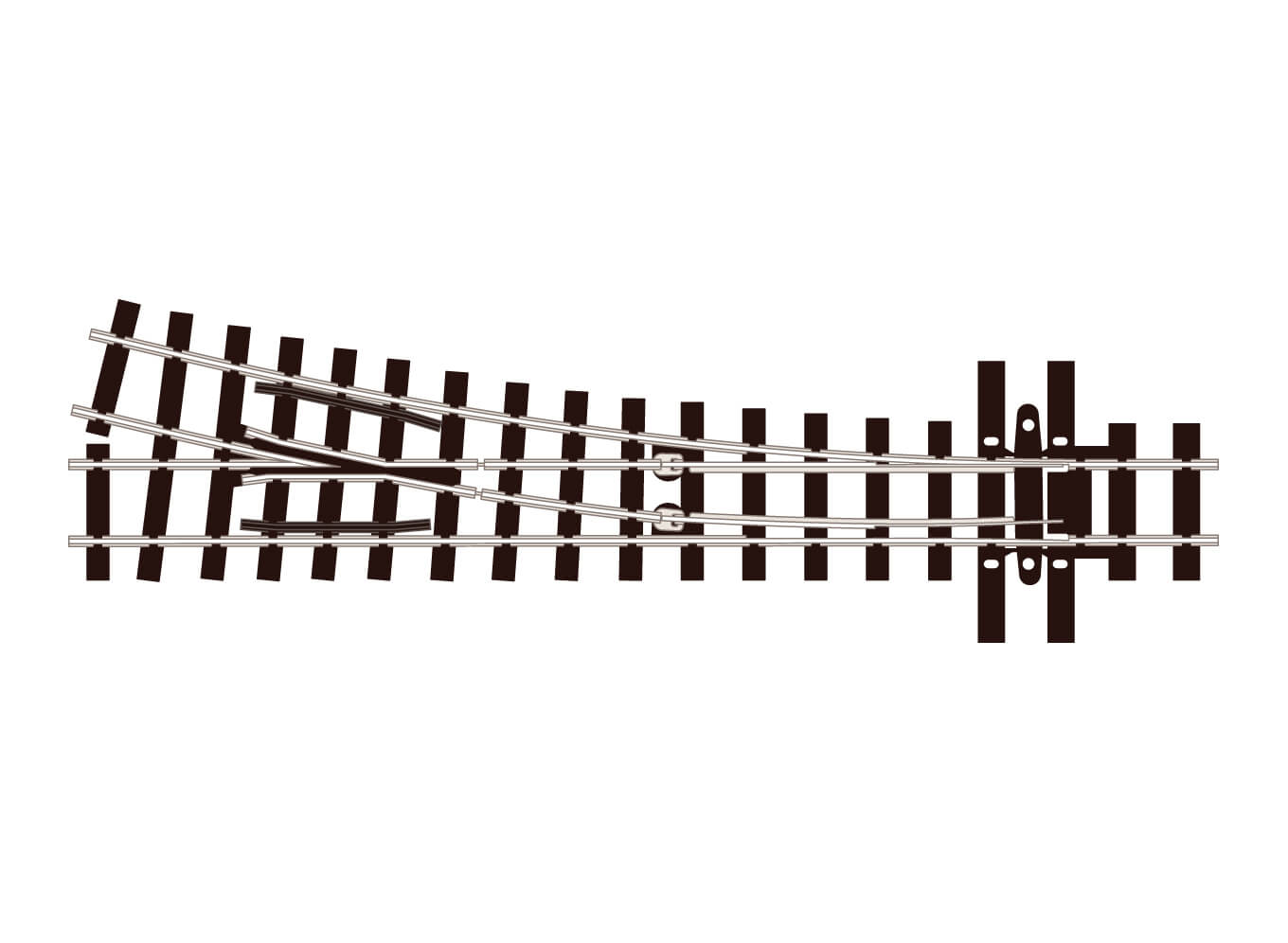 Turnout (Mainline Sleepers), Medium Radius, Right Hand