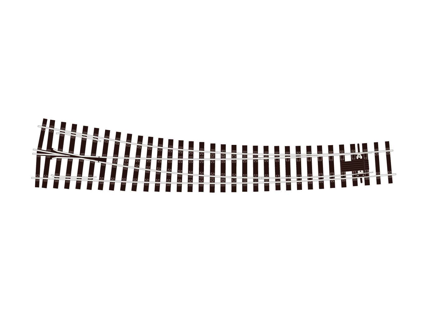 Bullhead O Gauge RH Turnout - Large Radius