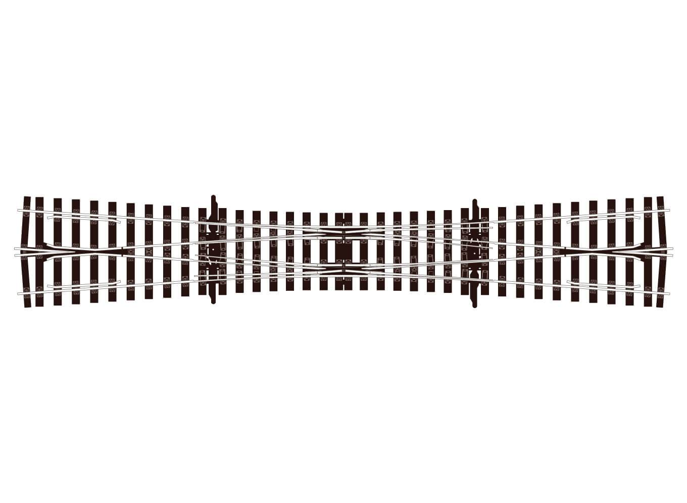 Bullhead O Gauge Crossing - Double Slip
