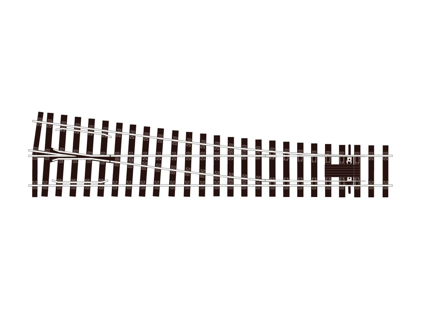 Bullhead O Gauge RH Turnout - Medium Radius