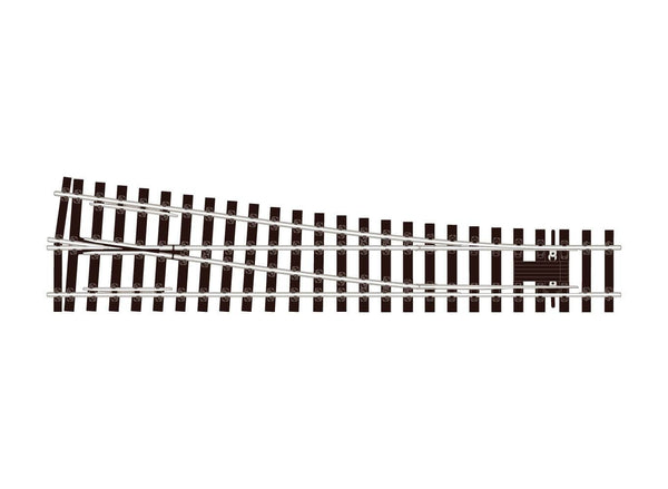 Weiche mit flachem Boden, Spurweite O, rechts – mittlerer Radius