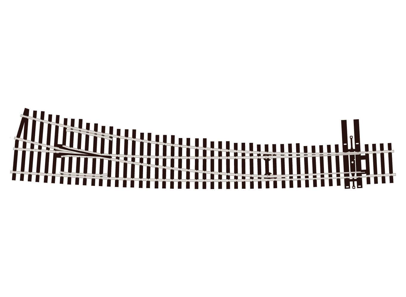 Gebogene Weiche, Radius Nr. 7, rechts