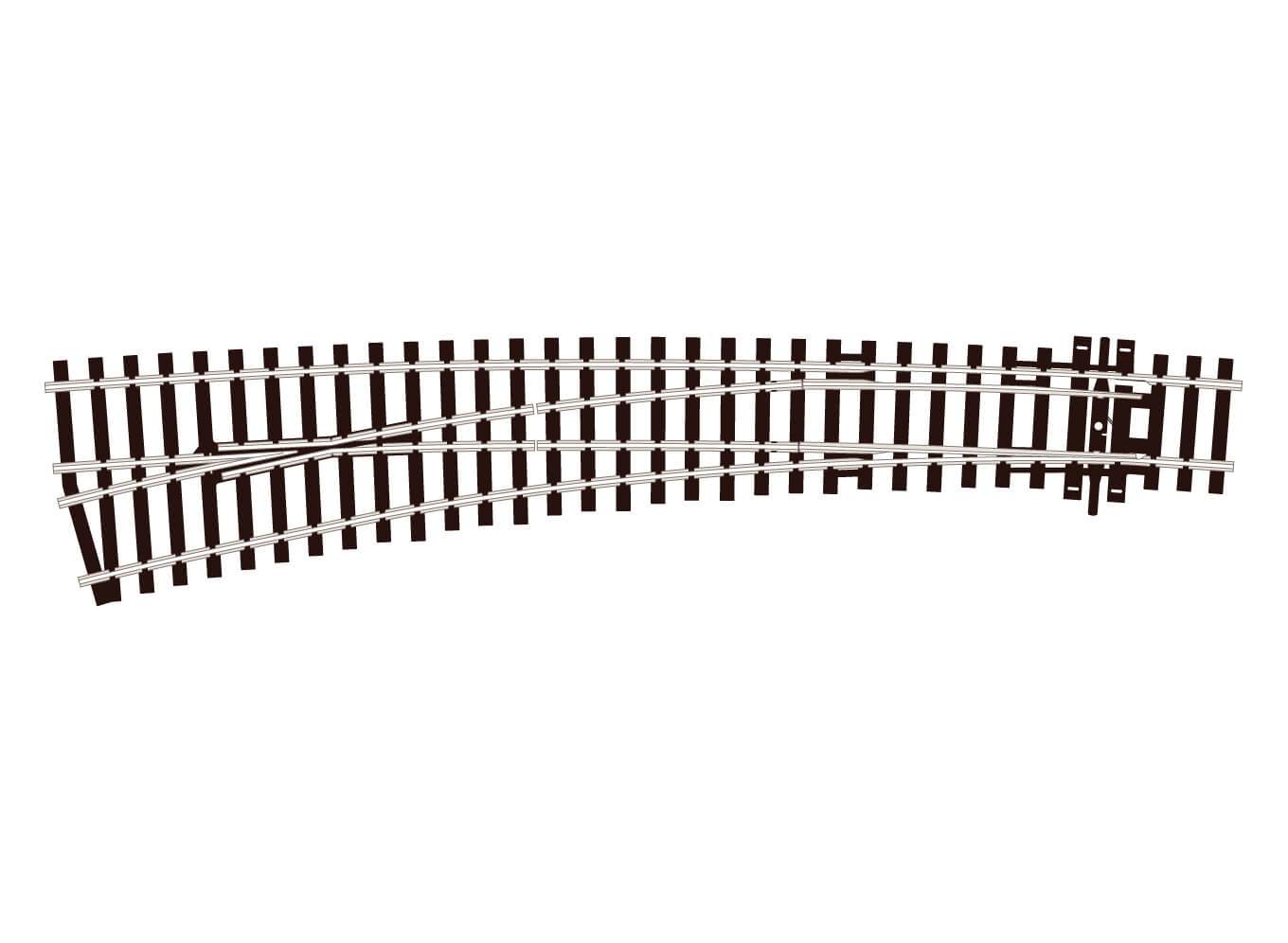 Curved Turnout, Large Radius, Left Hand