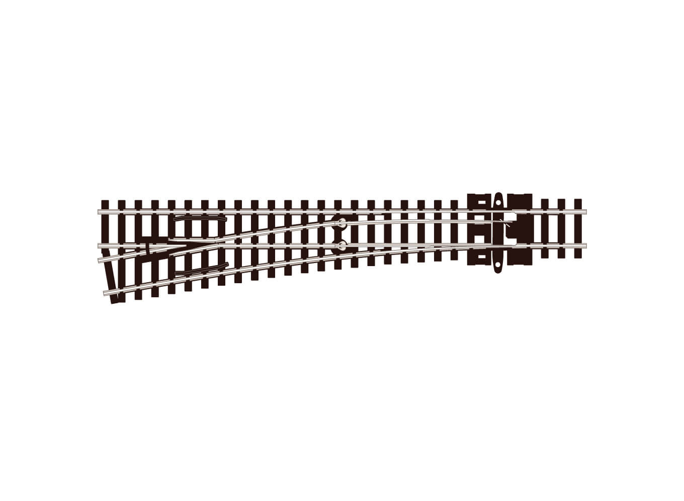 Unifrog Turnout, Medium Radius, Left Hand