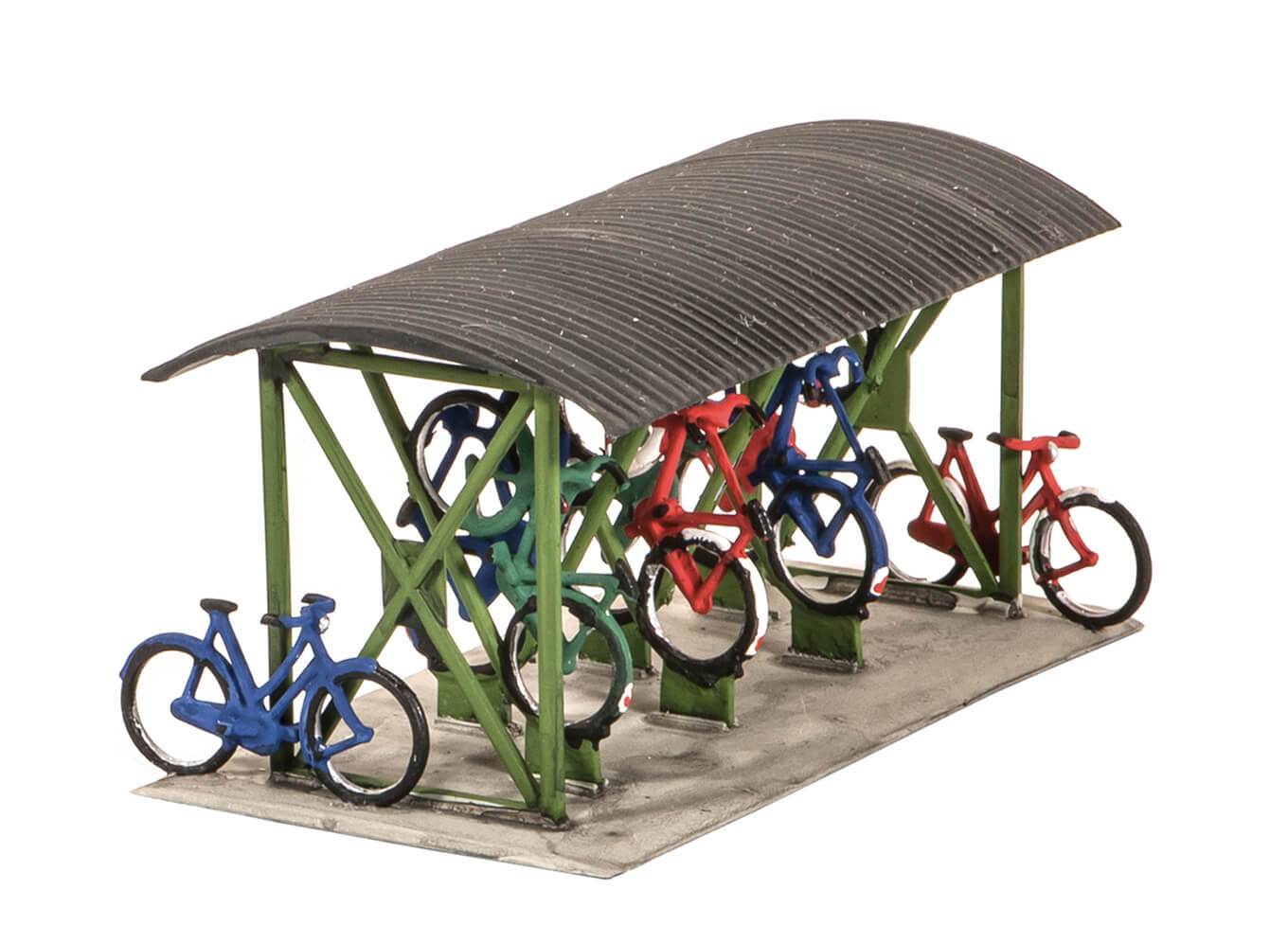 Fahrradschuppen und Fahrräder