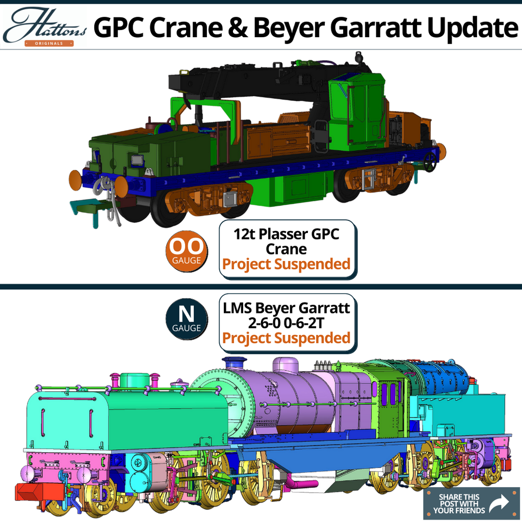 Hattons stellt die Entwicklung des Plasser 12t GPC Crane &amp; Beyer Garratt ein