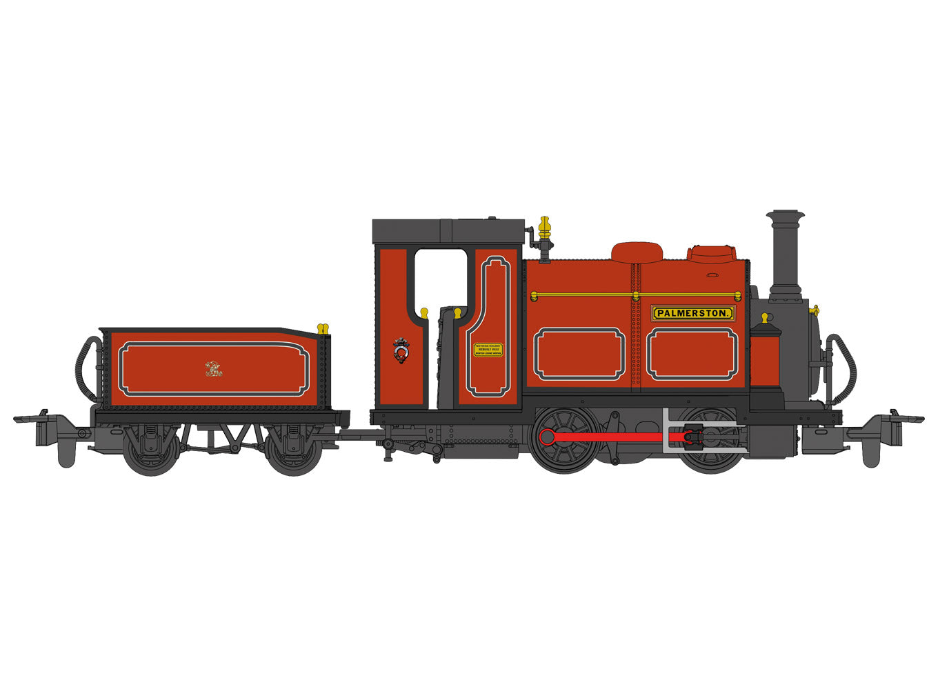 OO-9 Small England PECO/KATO Locomotive - 'Palmerston' (Maroon)