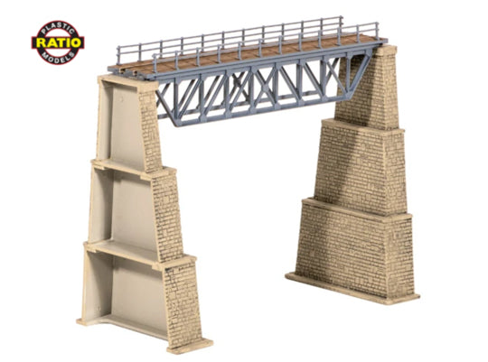 240 - RATIO - N - Steel Truss Bridge, with Stone Piers