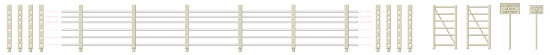 419 - RATIO - OO/HO - Concrete Fence Posts, gates, Signs etc