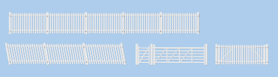 420 - RATIO - OO/HO - GWR Station Fencing, White, (inc. gates & ramps)