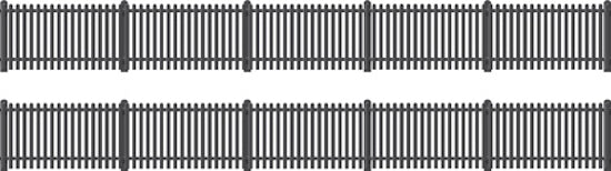 422 - RATIO - OO/HO - GWR Station Fencing, Black (straight only)