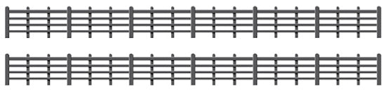 425 - RATIO - OO/HO - Lineside Fencing, Black (4 bar)