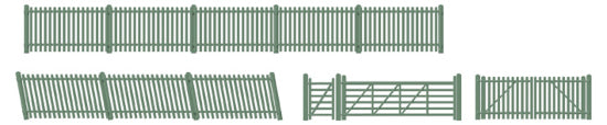 430 - RATIO - OO/HO - Picket fencing, green (inc. Gates & ramps)