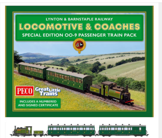 GR1003 - PECO - OO-9 - Exmoor Pony Engalnd Loco & Coaches Passenger Train Pack