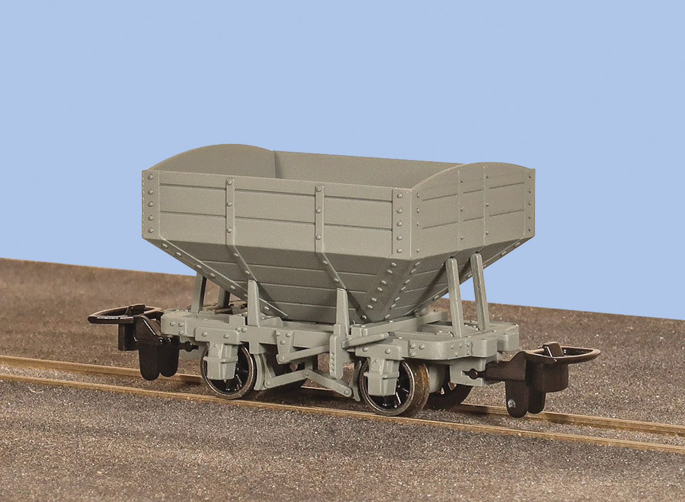 GR340UG - PECO - OO-9 - Snailbeach Hopper Wagon, Unlettered Grey