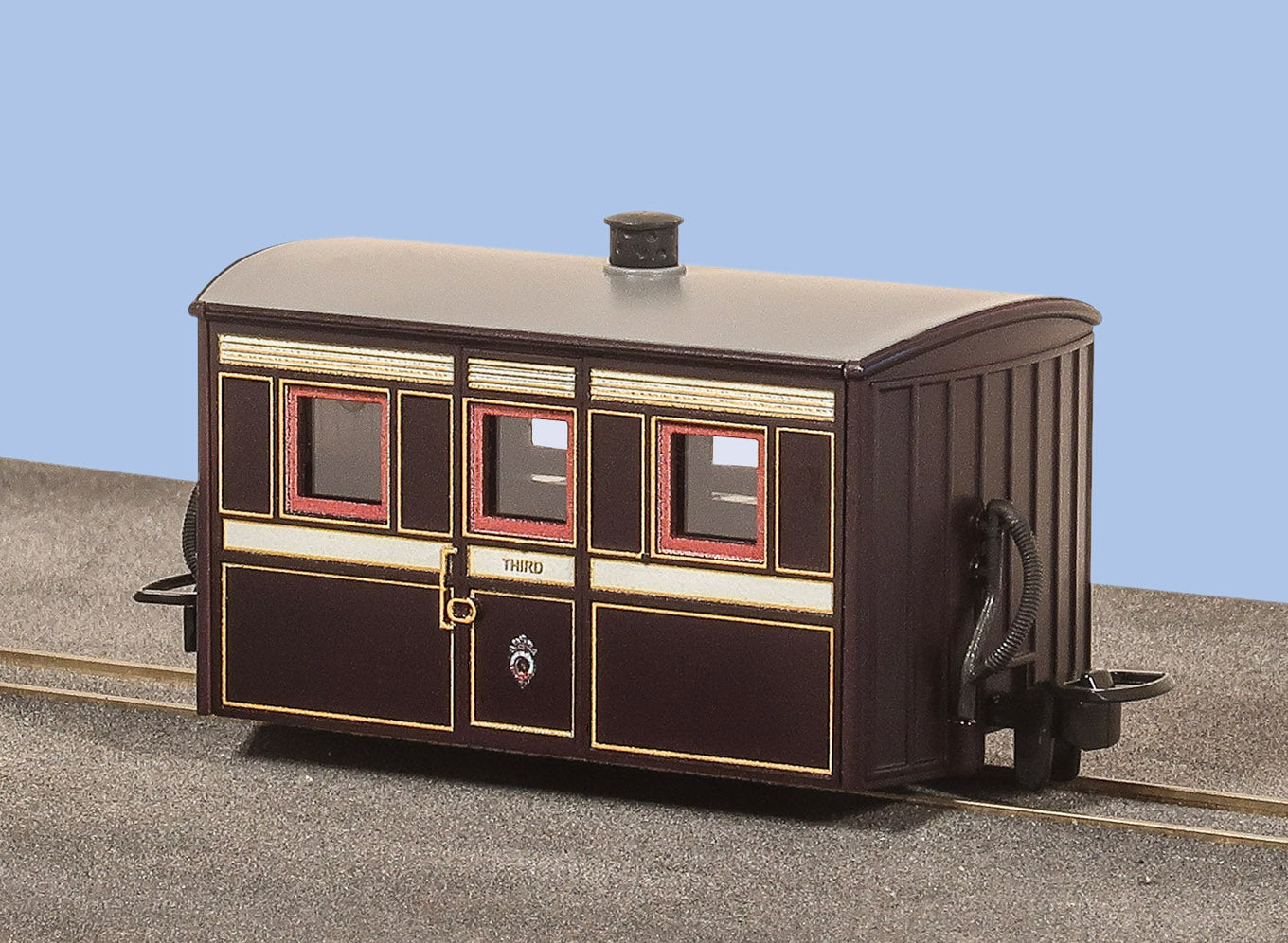 GR555 - PECO - OO-9 - F.R. 4 Wheel Bug Box Coach, 3rd Class, Victorian Livery