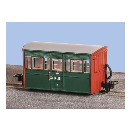 GR557A - PECO - OO-9 - F.R. 4 Wheel Bug Box Coach, 3rd Class, Col. Stephens no. 3