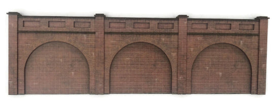 KX076RED - Scale Model Scenery - OO/HO - Railway Arches Red Brick