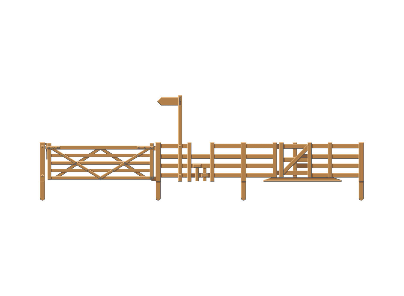 LK12118 - PECO Lineside Kits - TT:120 - Field Fencing Straights 408mm and asstd gates and styles