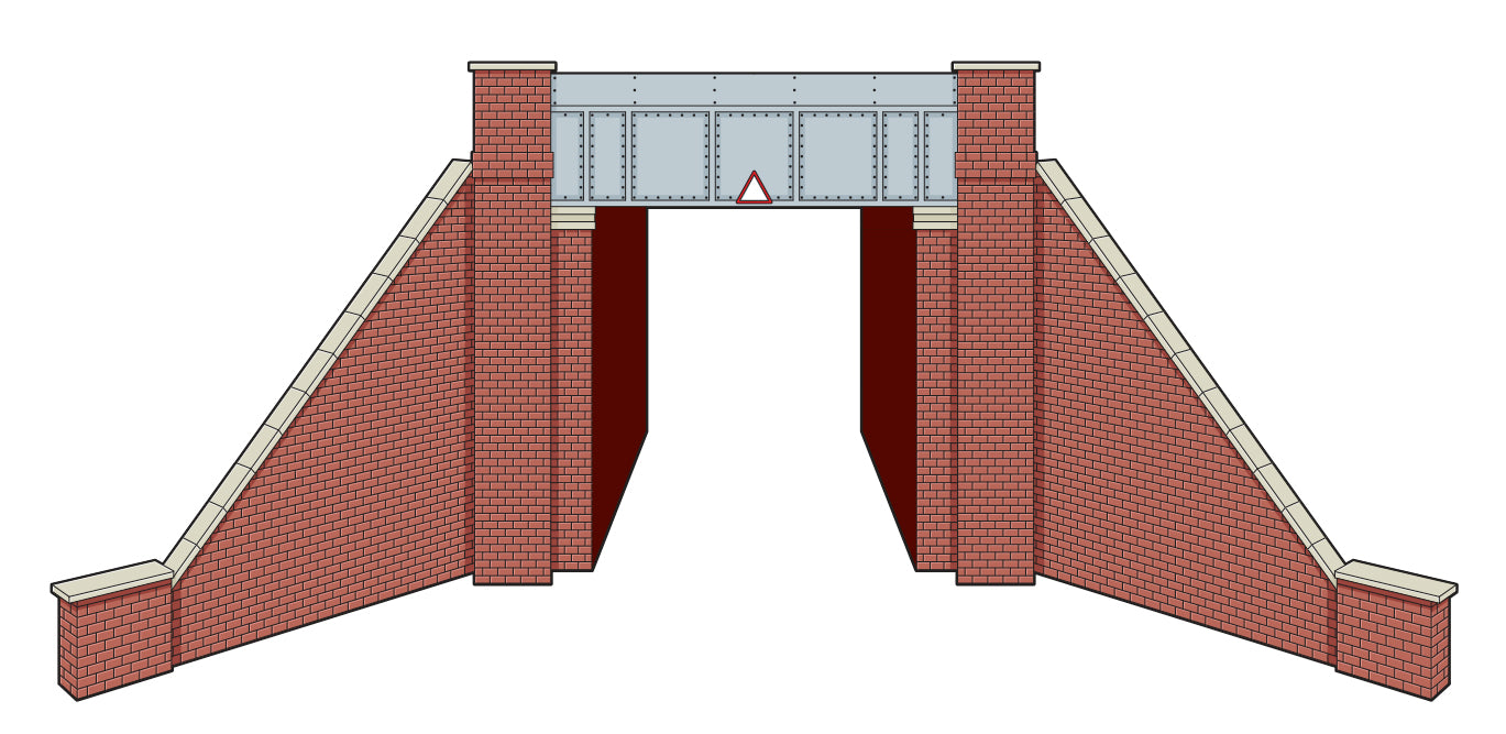 LK12164 - PECO - TT:120 -L/S Kit Bridge, Steel Plate, Brick Abutments, Single Track