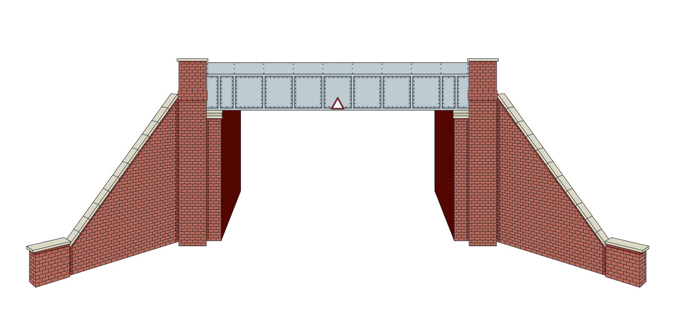 LK12166 - PECO Lineside -  TT:120 - Bridge, Steel Plate, Brick Abutments, Double Track