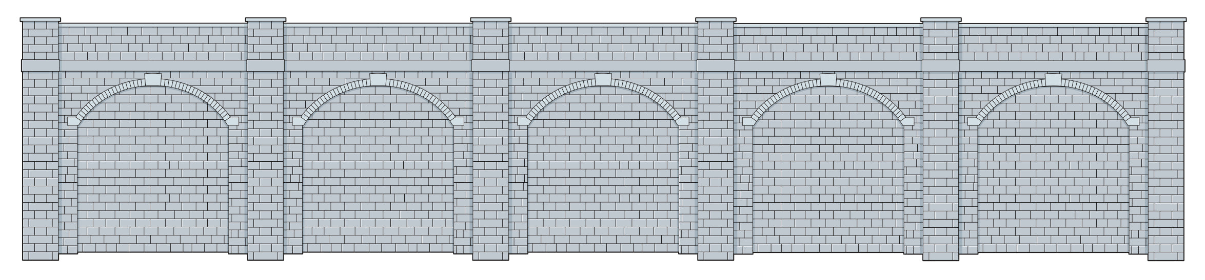 LK12169 - PECO Lineside -  TT:120 - Retaining Wall, Stone, 304mm/12in