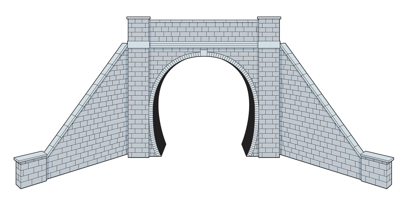 LK12172 - PECO - TT:120 - Bausatz Tunnelportal mit Flügelmauern, Stein, eingleisig