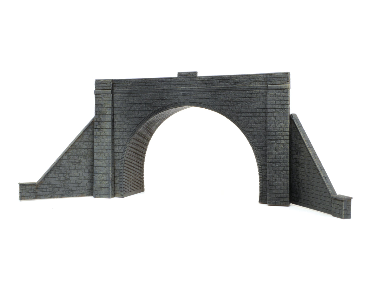 LK12174 - PECO - TT:120 -  L/S Kit Tunnel Portal w. Wing Walls, Stone, Double Track