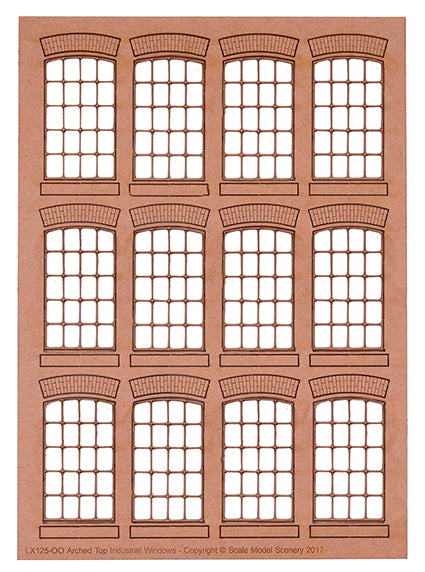 LX125 - Scale Model Scenery - OO/HO - Arched Top Industrial Windows