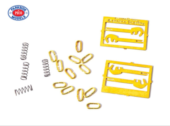 PS50 - Parkside - O - 3 Link Couplings Etched hook Springs