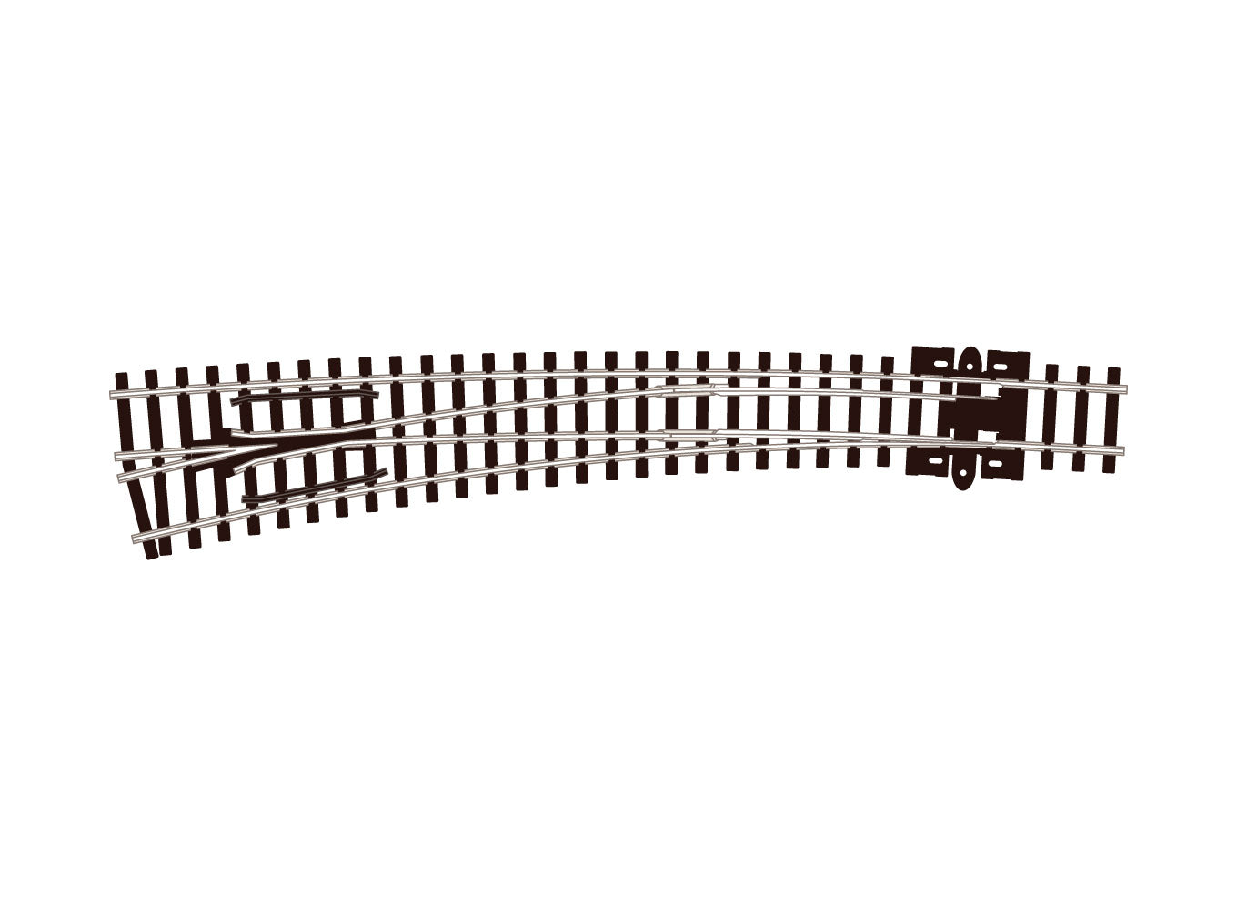 SL387 - PECO Streamline - N - Turnout C80 Curved Lar Rad LH INS