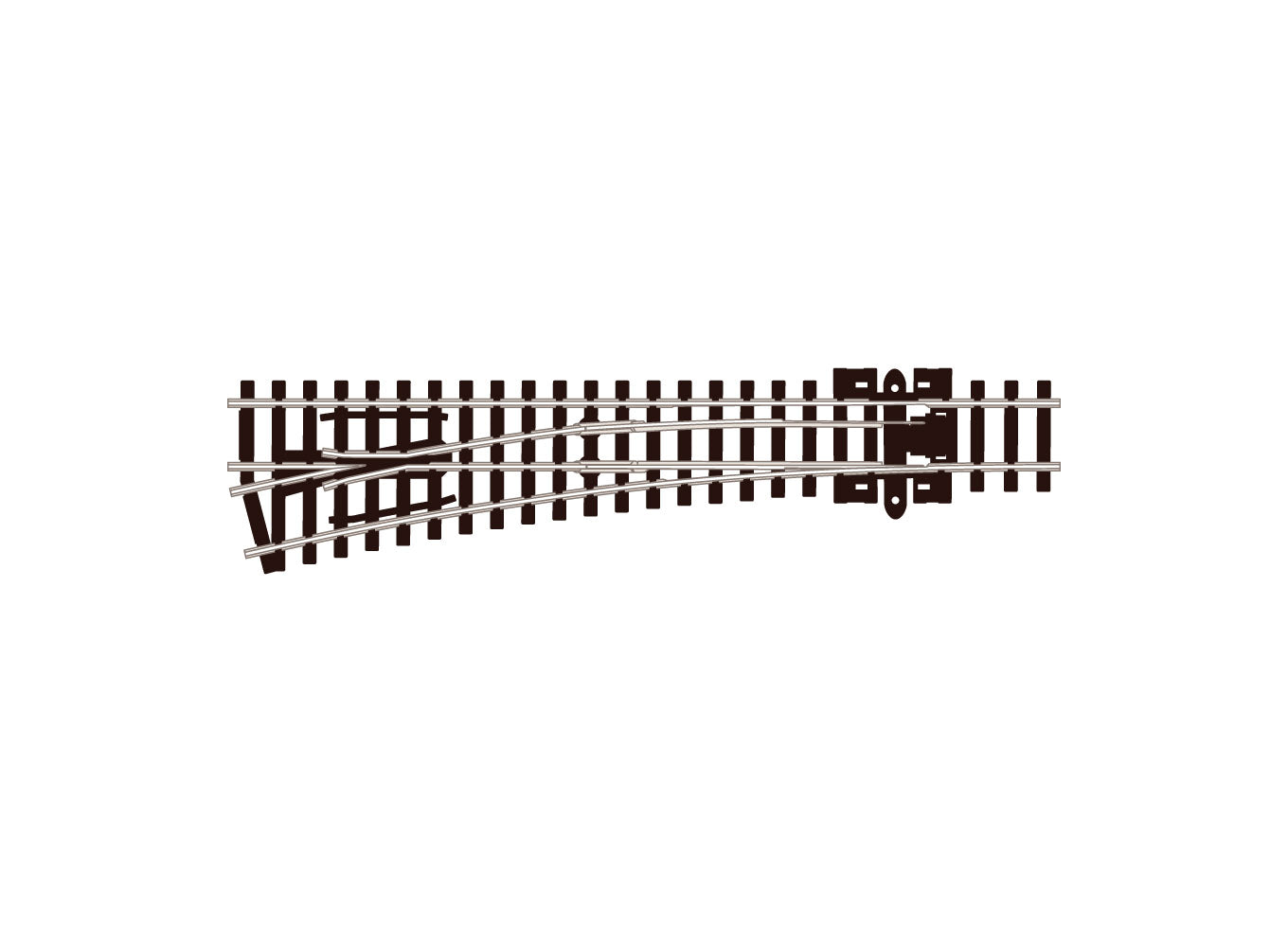 SL396 - PECO Streamline - N - Turnout C80 Med Rad LH INS