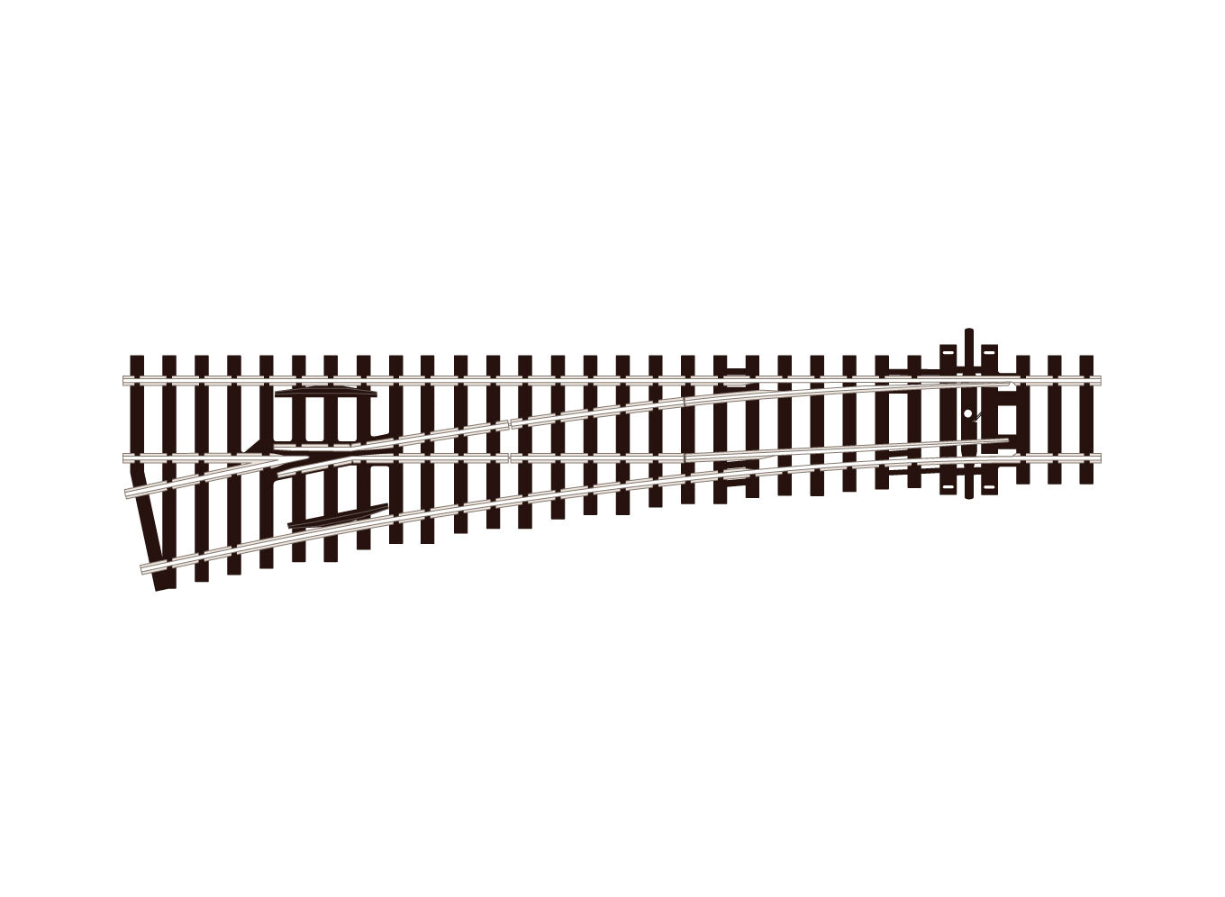 SL96 - PECO Streamline - OO/HO - Turnout C100 Med Rad LH INS