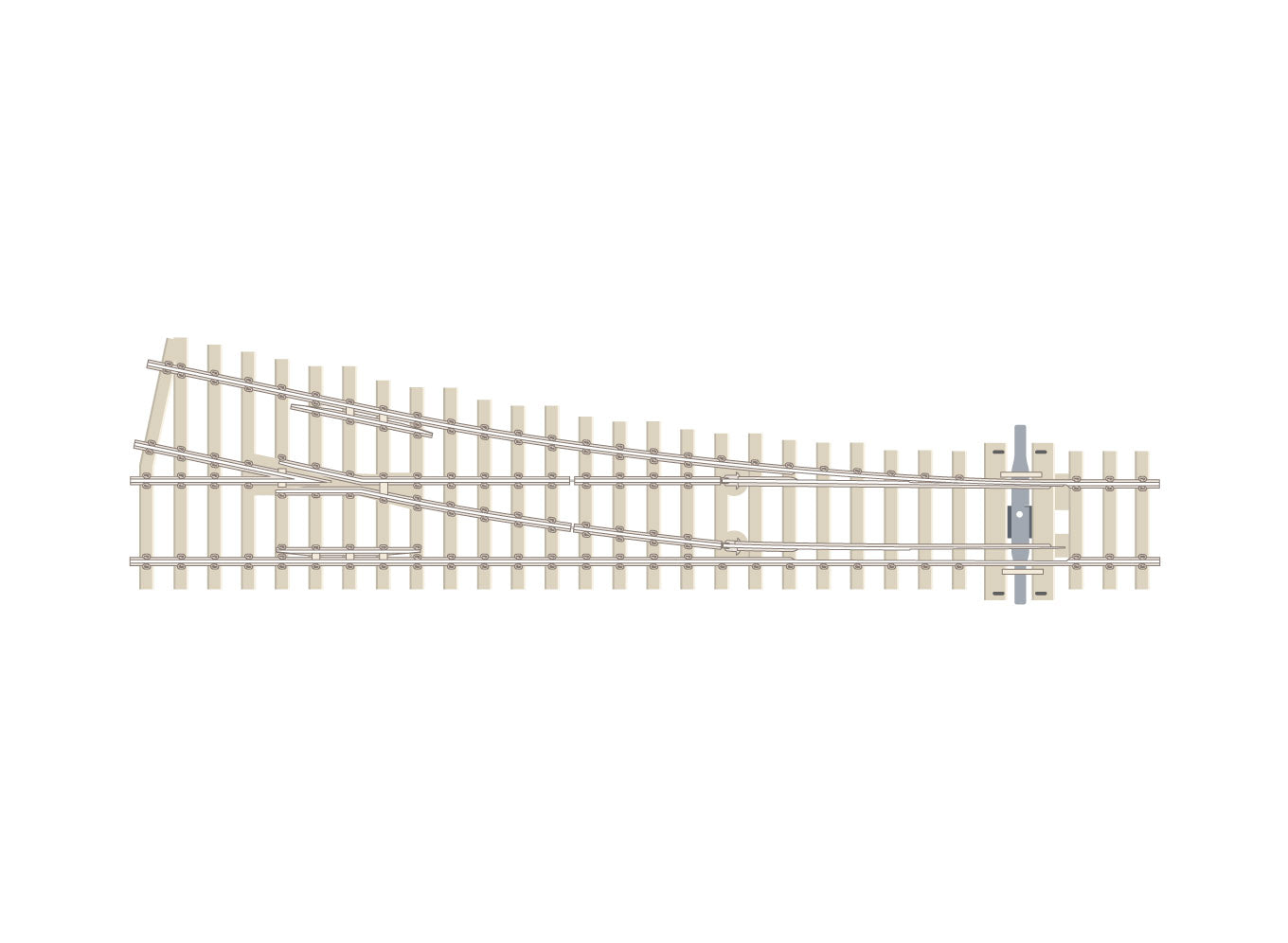 SLE1095 - PECO Streamline - OO/HO - Turnout C75 Con Sleeper/tie Med Rad RH ELE