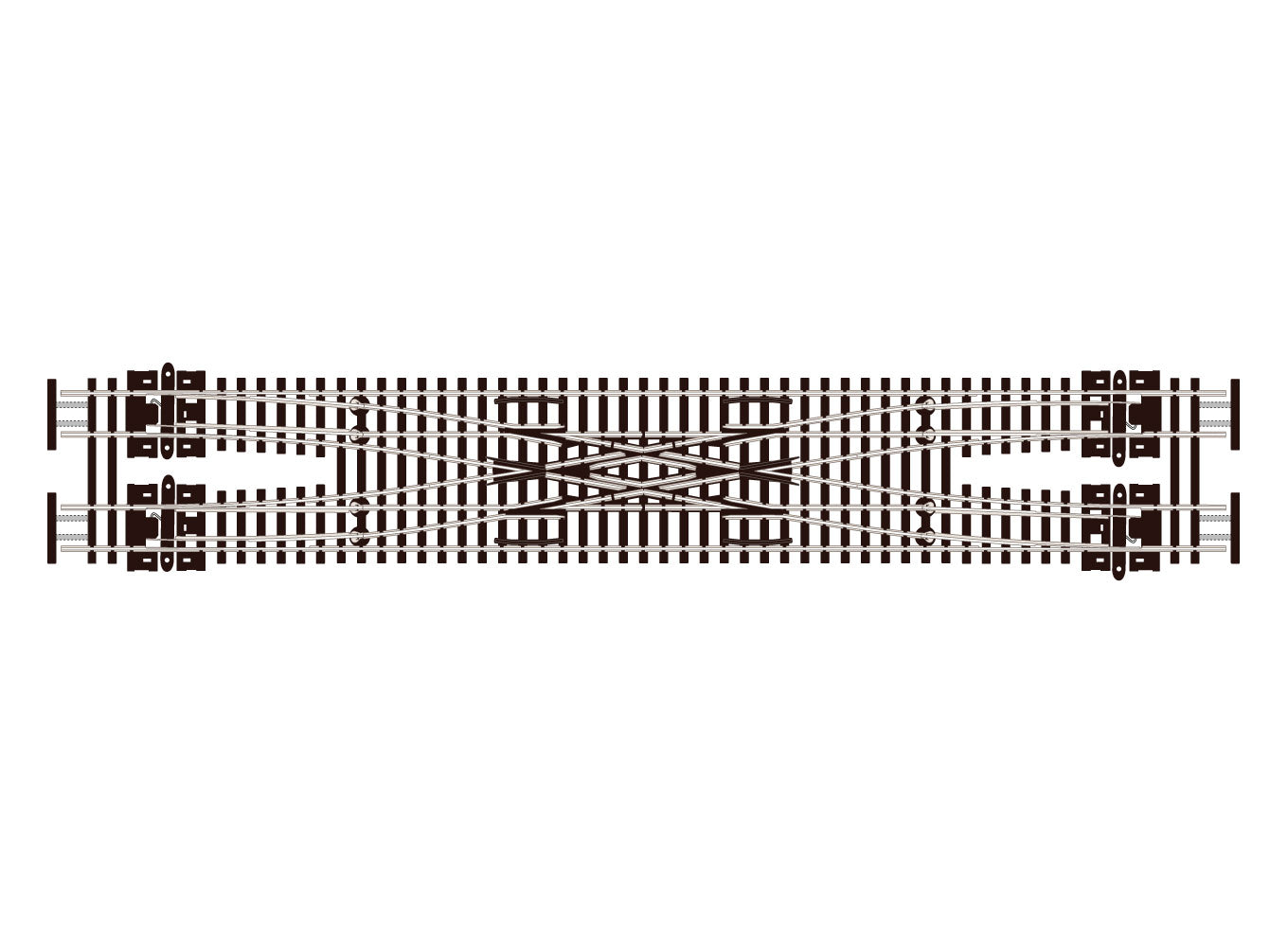 SLE383F - PECO Streamline - N - Scissors Crossover C55 Med Rad ELE