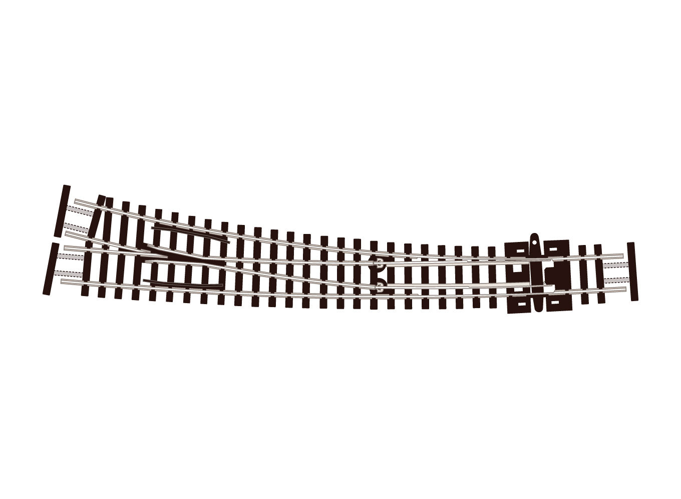 SLE386F - PECO Streamline - N - Turnout C55 Curved RH ELE