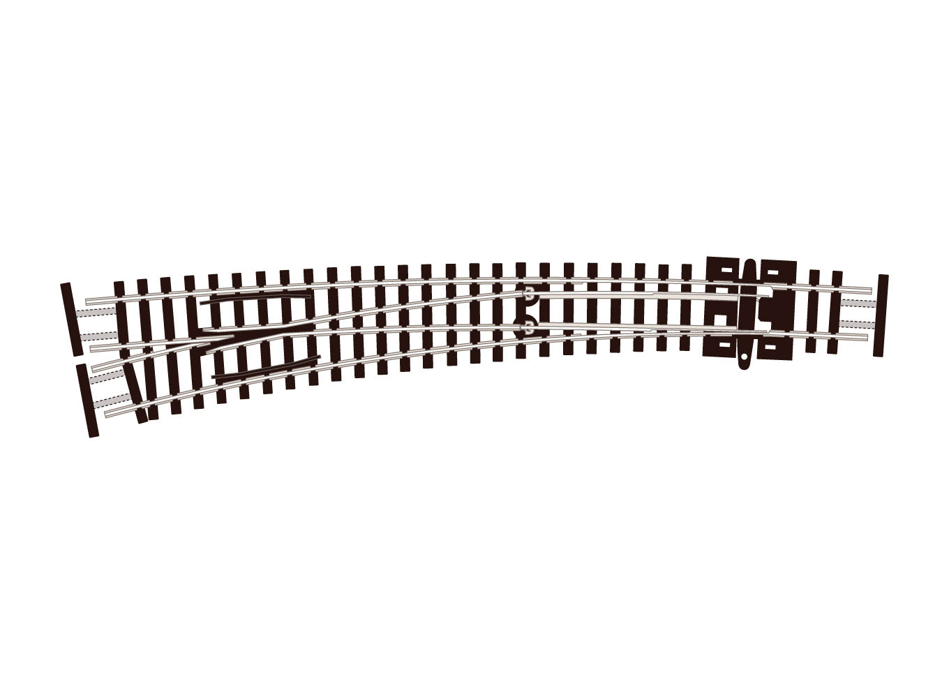 SLE387F - PECO Streamline - N - Turnout C55 Curved LH ELE