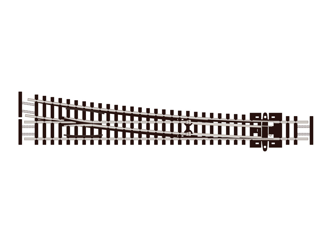 SLE388F - PECO Streamline - N - Turnout C55 Lar Rad RH ELE