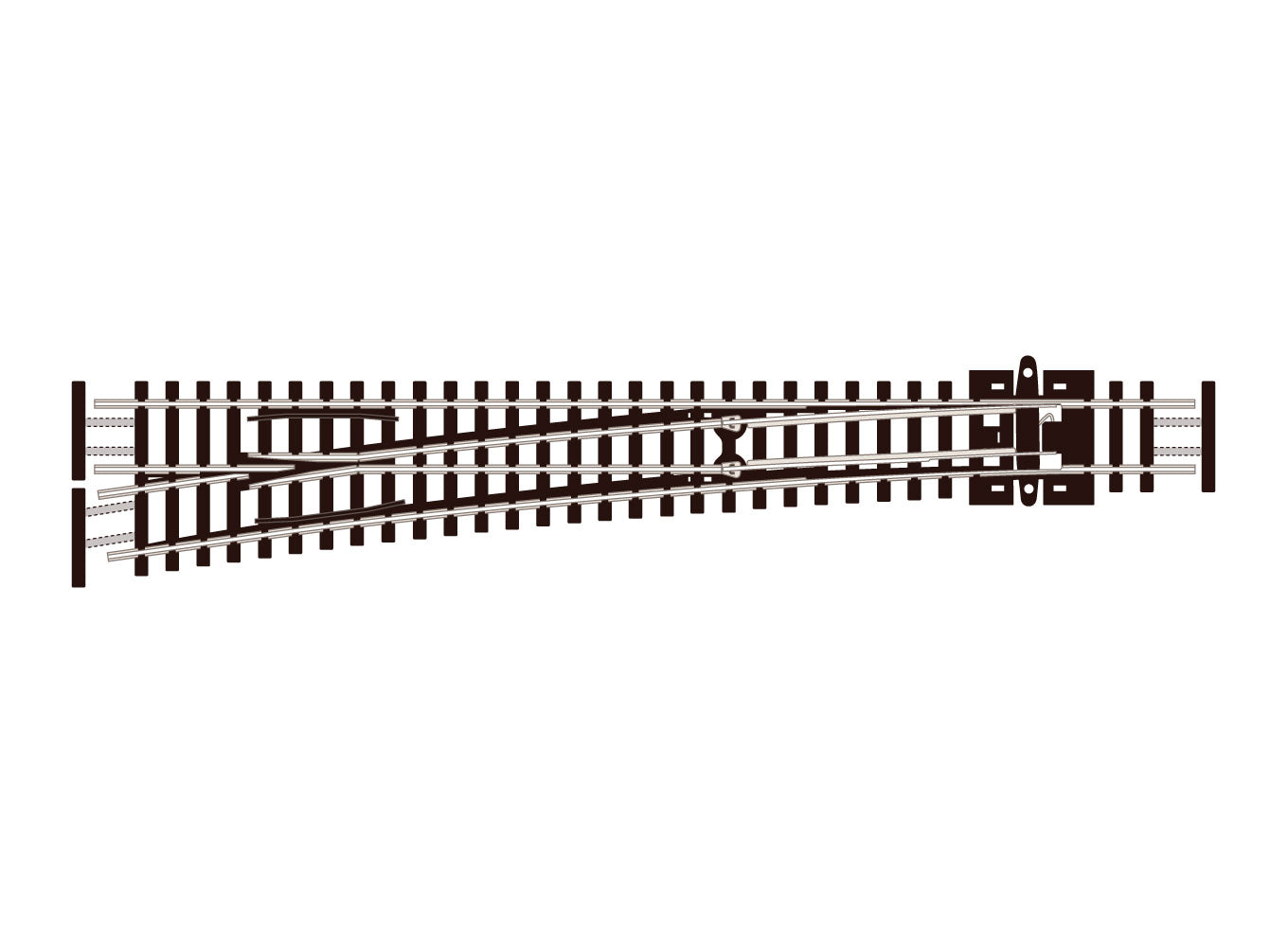 SLE389F - PECO Streamline - N - Turnout C55 Lar Rad LH ELE