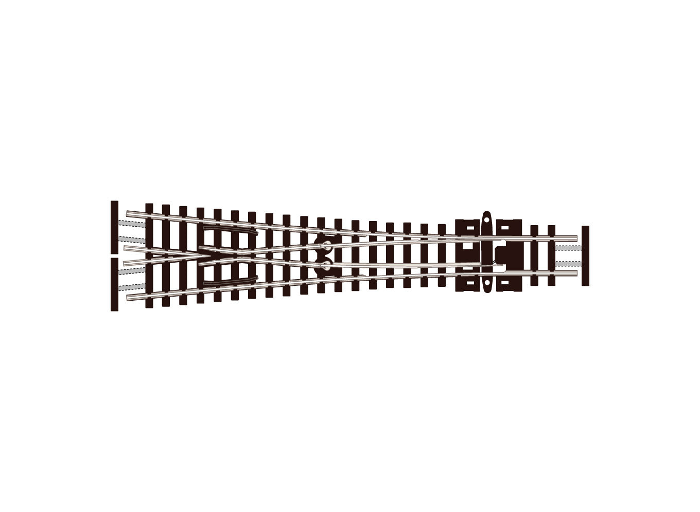 SLE397F - PECO Streamline - N - Turnout C55 Y Med Rad ELE