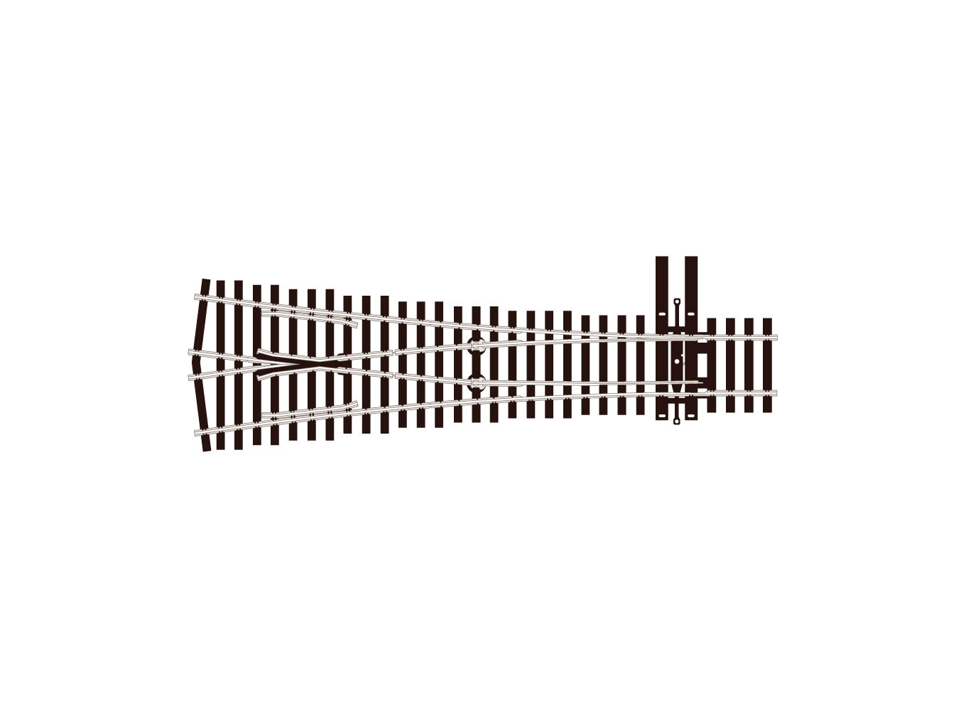 SLE8348 - PECO Streamline - HO - Turnout C83 #4 Wye INS