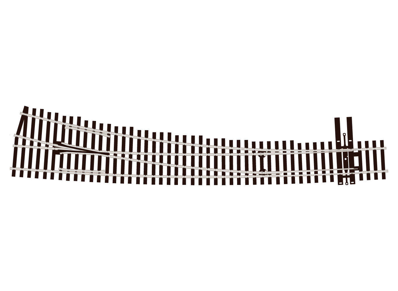 SLE8376 - PECO Streamline - HO - Turnout C83 Curved #7 RH ELE